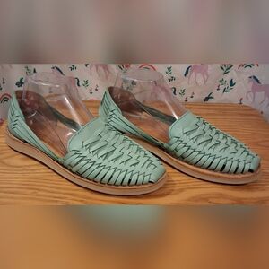 NWOT Macarena Collection Huarache Mint Artisan Woven Leather Sandal Shoe SZ 10